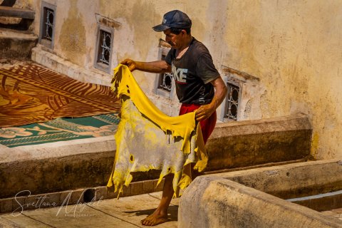 07.Moroc19_SM04679 
Africa, Morocco, April 2019
Fez: Chouara Tannery,  Leather Dye pits