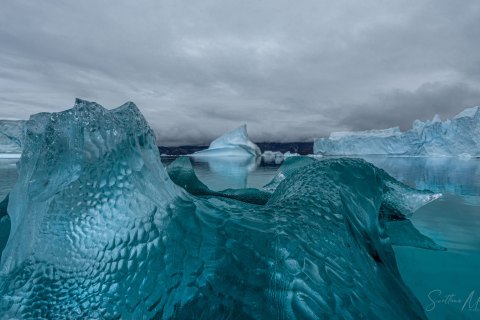 07.GRN_SM05637 
Greenland, September 2022
M/S Freya  Expedition 
East Greenland Scoresby Sound  fjord system 
Iceberg   city, Ice Sculptures (from Zodiac)