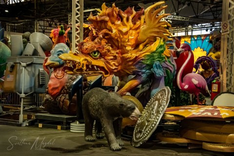 NOLA20_SM03214 
New Orleans, Louisiana: Mardi Gras World 300,000 square foot working warehouse where floats are made for Mardi Gras parades,  largest float designing and building facility in the world