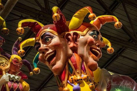 NOLA20_SM03244 
New Orleans, Louisiana: Mardi Gras World 300,000 square foot working warehouse where floats are made for Mardi Gras parades,  largest float designing and building facility in the world